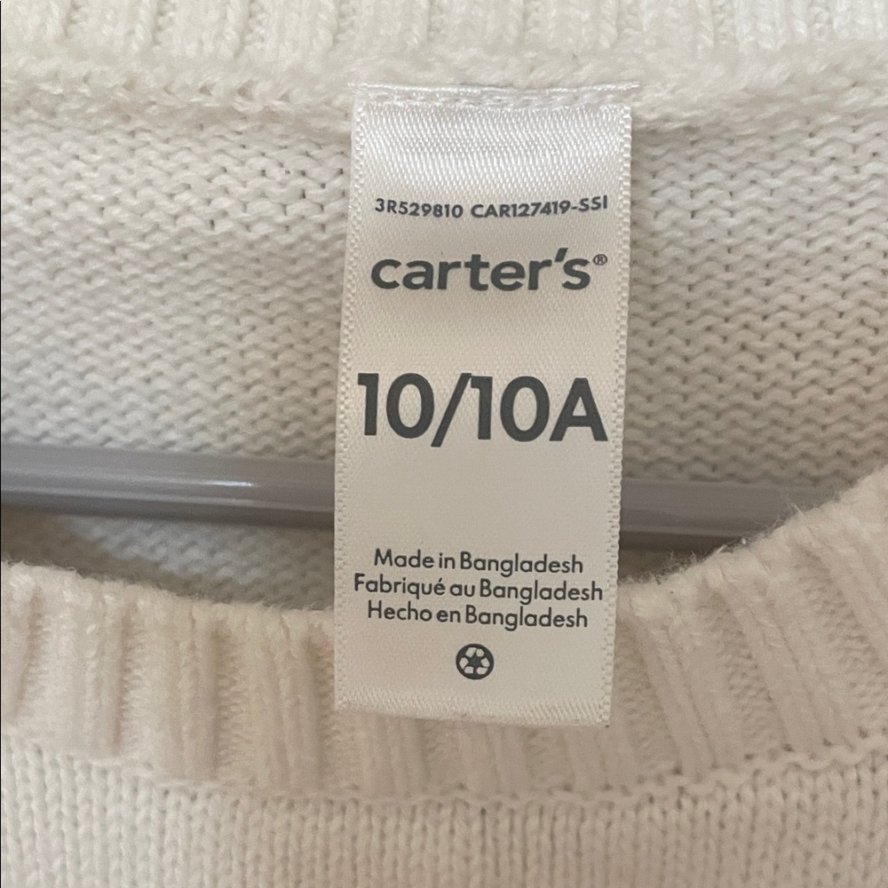 Carter's Girls Size 10 UEC Cream Sweater with Pink and Red Floral Design - Picture 5 of 11